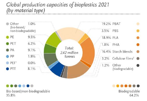 Światowa produkcja polimerów z biomasy.